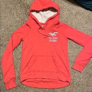 Hollister Coral Sherpa-Lined Hoodie